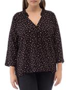 B Collection By Bobeau Curvy Printed V-neck Top