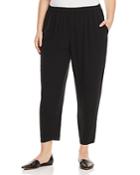 Eileen Fisher Plus System Silk Slouchy Ankle Pants