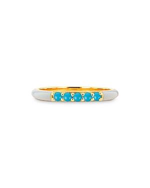 Rachel Reid 14k Yellow Gold & Enamel Turquoise Ring