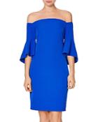Laundry By Shelli Segal Off-the-shoulder Bell Sleeve Dress