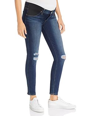 Paige Verdugo Ankle Skinny Maternity Jeans In Nia Destructed