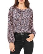 Vince Camuto Fresh Blooms Keyhole Peasant Top