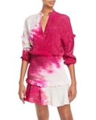 Aqua Tie Dyed Smocked Mini Dress - 100% Exclusive