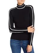 Milly Racer Stripe Ribbed-knit Top