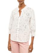 Gerard Darel Nory Cotton Voile Embroidered Blouse