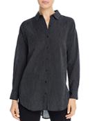 Eileen Fisher Micro-stripe Classic Collared Shirt