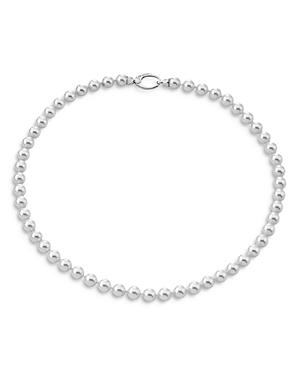 Majorica Simulated Pearl Collar Necklace In Rhodium Plate, 18