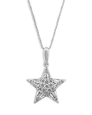 Bloomingdale's Diamond Star Pendant Necklace In 14k White Gold, 0.5 Ct. T.w. - 100% Exclusive