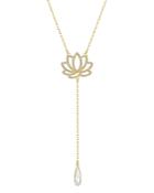 Swarovski Crystal & Lotus Lariat Necklace, 15-17