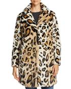 Cupcakes And Cashmere Abeni Leopard Print Faux Fur Coat