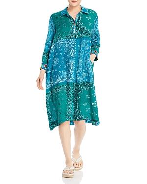 Johnny Was Bandana Linen Henley Shirt Dress