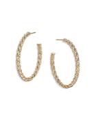 David Yurman 18k Yellow Gold Paveflex Diamond Hoop Earrings