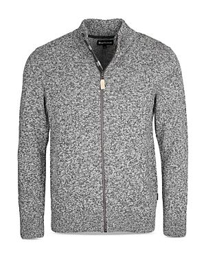 Barbour Fife Wool & Cotton Marled Regular Fit Full Zip Mock Neck Sweater