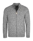 Barbour Fife Wool & Cotton Marled Regular Fit Full Zip Mock Neck Sweater