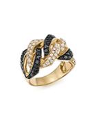 White And Black Braided Diamond Band In 14k Yellow Gold, 1.10 Ct. T.w. - 100% Exclusive