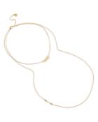 Allsaints Gold-tone Hexagon-link Layered Bar Necklace, 15-17