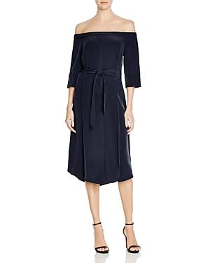 Whistles Flavia Bardot Belted Silk Dress - 100% Bloomingdale's Exclusive