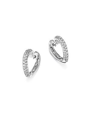 Diamond Heart Hoop Earrings In 14k White Gold, .30 Ct. T.w. - 100% Exclusive