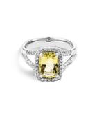 John Hardy Sterling Silver Batu Classic Chain Lemon Quartz Ring With Diamonds