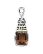 Lagos 18k Gold And Sterling Silver Caviar Color Pendant With Smoky Quartz
