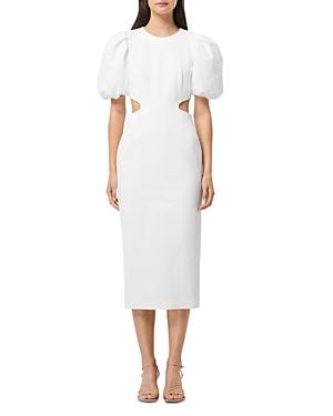 Elliat Suffage Puff Sleeve Midi Dress