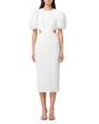 Elliat Suffage Puff Sleeve Midi Dress