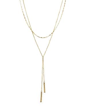 14k Yellow Gold Double Chain Tassel Lariat Necklace, 17 - 100% Exclusive