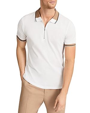 Reiss Carter Color Block Regular Fit Zip Polo Shirt