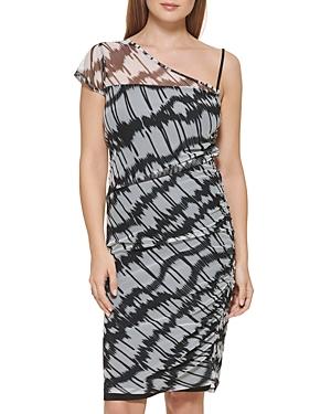 Dkny Printed Cold Shoulder Dress