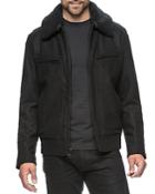 Andrew Marc Concord Faux Shearling Trim Bomber Jacket - Compare At $300