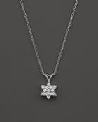 Diamond Star Of David Pendant Necklace In 14k White Gold, .25 Ct. T.w.