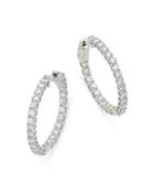 Bloomingdale's Diamond Inside Out Hoop Earrings In 14k White Gold, 2.5 Ct. T.w. - 100% Exclusive