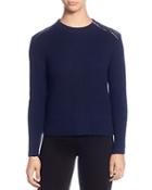 T Tahari Ribbed Shoulder-zip Sweater