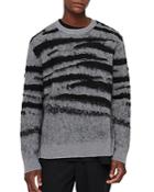Allsaints Ture Striped Fuzzy Crewneck Sweater