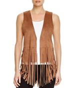 Prive Essential Fringed Faux Suede Vest