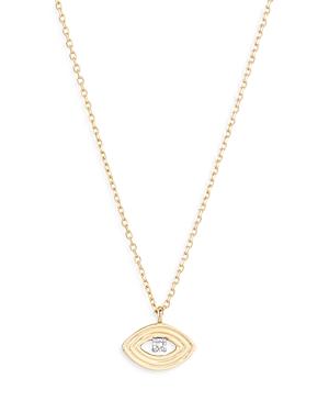 Adina Reyter 14k Yellow Gold Groovy Diamond Evil Eye Pendant Necklace, 16