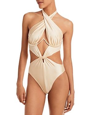 Andrea Iyamah Nayo Metallic One Piece Swimsuit