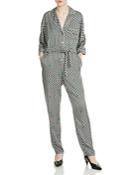 Maje Punsh Printed Pajama-style Silk Jumpsuit