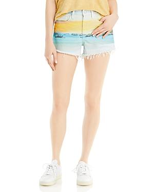 Blanknyc Graphic Print Cutoff Jean Shorts In Lost In Paradise