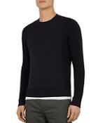 Ted Baker Trull Textured-sleeve Crewneck Sweater