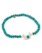 Tous 18k Yellow Gold Super Power Turquoise & Mother-of-pearl Beaded Stretch Bracelet