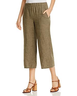 Eileen Fisher Petites Linen Cropped Pull-on Pants