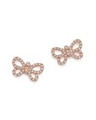 Diamond Butterfly Stud Earrings In 14k Rose Gold, .25 Ct. T.w.