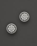 Diamond Cluster Earrings Set In 14k White Gold, 0.30 Ct. T.w. - 100% Exclusive