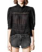 Zadig & Voltaire Tania Lace-trimmed Top