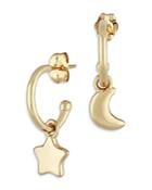 Bloomingdale's Star & Moon Hoop Earrings In 14k Yellow Gold - 100% Exclusive