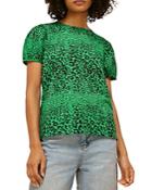 Whistles Animal Print Puff Sleeve Tee