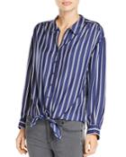 Joie Adiba Tie-front Striped Silk Shirt