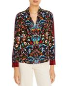 Alice And Olivia Eloise Silk Printed Blouse