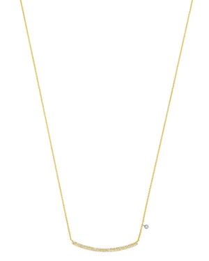 Meira T 14k Yellow & White Gold Curbed Diamond Bar Necklace, 18